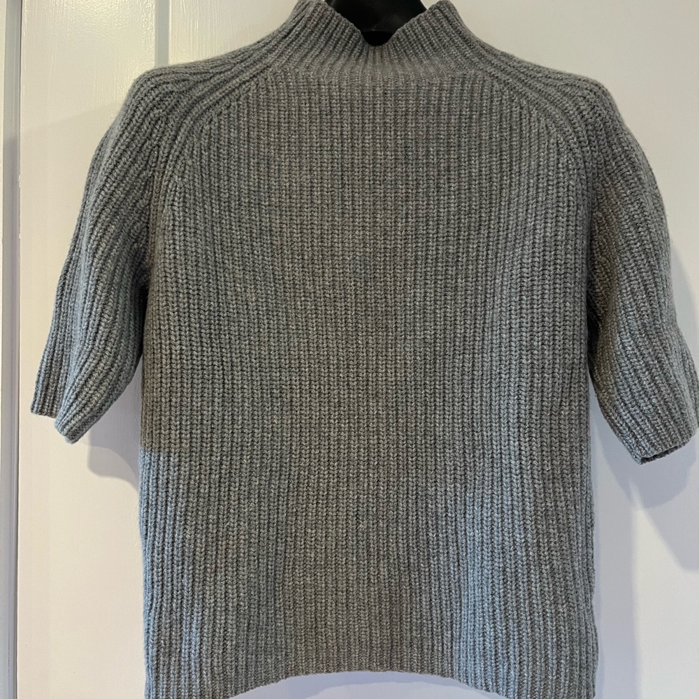 Sold-Theory Grey Wool/Cashmere Mock Neck Sweater